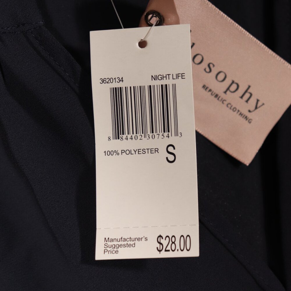 NWT Philosophy Navy Blouse Size Small - Picture 10 of 11